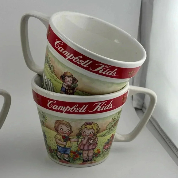 VINTAGE Campbell Soup Campbell Kids By Westwood 1998 Soup Mugs Set of 4 - Picture 3 of 11